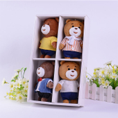【中国移动】 咪咕 泰迪熊玩偶儿童礼物公仔玩具 办公桌摆件 四只小熊套装