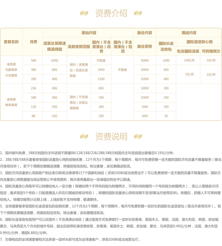 【中国移动】全球通系列套餐_移动商城