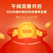 【中国移动】15元10G午间流量月包